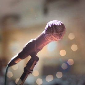 microphone on a stand