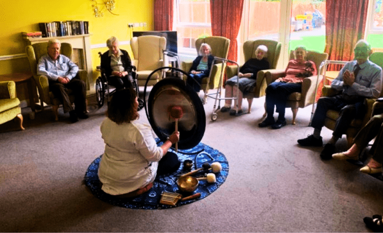 residents enjoying music therapy